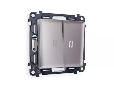 Комплект механизма 2-кл выключателя с подсветкой Ambrella Volt Alfa MA504015