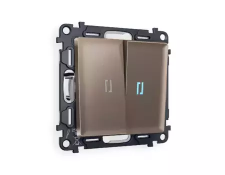 Комплект механизма 2-кл выключателя с подсветкой Ambrella Volt Alfa MA634020