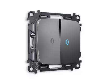 Комплект механизма 2-кл выключателя с подсветкой Ambrella Volt Omega MO654020