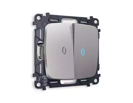 Комплект механизма 2-кл выключателя с подсветкой Ambrella Volt Omega MO504020