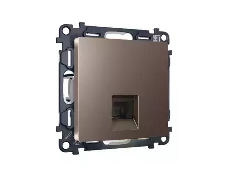 Комплект механизма компьютерной розетки RJ-45(8P8C) CAT6 со шторкой Ambrella Volt Alfa MA642010