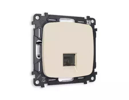 Комплект механизма компьютерной розетки RJ-45(8P8C) CAT6 со шторкой Ambrella Volt Omega MO332010