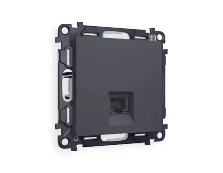 Комплект механизма компьютерной розетки RJ-45(8P8C) CAT6 со шторкой Ambrella Volt Alfa MA912010