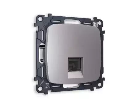 Комплект механизма компьютерной розетки RJ-45(8P8C) CAT6 со шторкой Ambrella Volt Omega MO512010