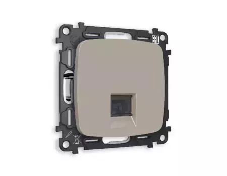 Комплект механизма компьютерной розетки RJ-45(8P8C) CAT6 со шторкой Ambrella Volt Omega MO372010