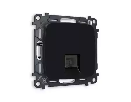 Комплект механизма компьютерной розетки RJ-45(8P8C) CAT6 со шторкой Ambrella Volt Omega MO812010