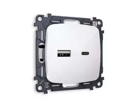 Комплект механизма розетки USB A+C 20W Ambrella Volt Omega (OP1110, VM177) MO111010