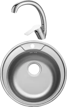 Комплект Мойка кухонная Domaci Равенна Rite DFA 500 (6) TG + Смеситель для кухни Domaci Равенна D45-002cr