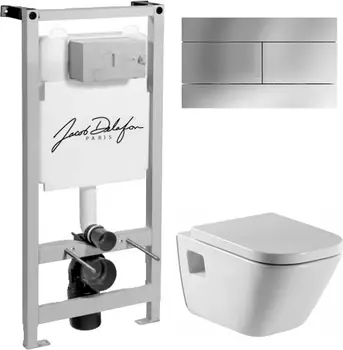 Комплект Система инсталляции для унитазов Jacob Delafon E5504-NF + Кнопка смыва Jacob Delafon E4316-CP хром + Крышка-сиденье Roca Gap 801472004