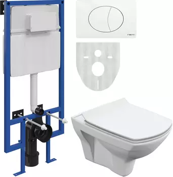 Комплект STWORKI Унитаз подвесной Cersanit Carina XL Clean On DPL EO slim + Система инсталляции для унитазов STWORKI 510163 + кнопка смыва