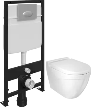 Комплект Унитаз подвесной Bocchi Taormina Arch 1012-001-0129 белый, с крышкой A0302-001 с микролифтом + Система инсталляции для унитазов EWRIKA ProLT 0026-2020 с кнопкой смыва 0050 хром матовый