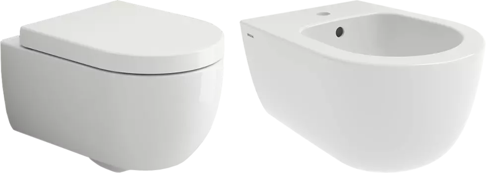 Комплект Унитаз подвесной Bocchi V-Tondo 1416 белый глянцевый, с микролифтом + Биде подвесное Bocchi V-Tondo 1487-001-0120