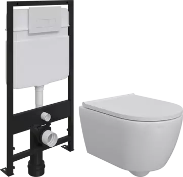 Комплект Унитаз подвесной DIWO Коломна 0700 + Система инсталляции для унитазов EWRIKA ProLT 0026-2020 с кнопкой смыва 0042 белой