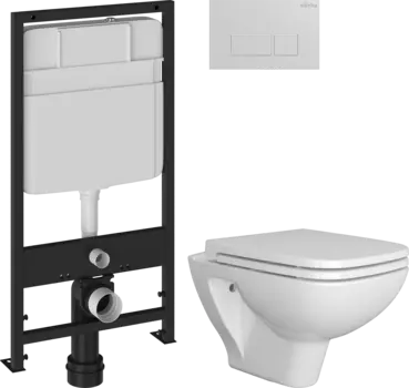 Комплект Унитаз подвесной DIWO Сочи 7508N003-0079 безободковый + Крышка Yakut 0344 быстросъемное, с микролифтом + Инсталляция EWRIKA ProLT 0026-2020 + Кнопка 0042 белая