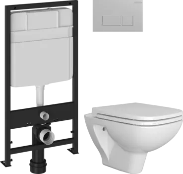 Комплект Унитаз подвесной DIWO Сочи 7508N003-0079 безободковый + Крышка Yakut 0344 быстросъемное, с микролифтом + Инсталляция EWRIKA ProLT 0026-2020 + Кнопка 0040 хром матовый