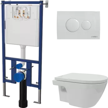 Комплект Унитаз подвесной DIWO Углич 0710 + Инсталляция 4501 + Кнопка 7310 белая