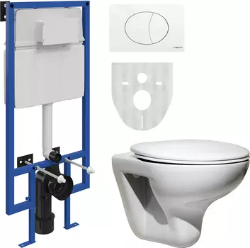 Комплект Унитаз подвесной Roca Mateo 346200000 с микролифтом + Система инсталляции для унитазов STWORKI 510163 + кнопка смыва