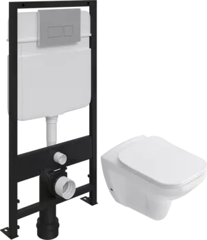 Комплект Унитаз подвесной STWORKI Дублин SETK3504-0605 с микролифтом + Система инсталляции для унитазов EWRIKA ProLT 0026-2020 с кнопкой смыва 0040 хром матовый