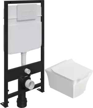 Комплект Унитаз подвесной STWORKI Хадстен SETK3304-0616-001-1-6000 с микролифтом + Система инсталляции для унитазов EWRIKA ProLT 0026-2020 с белой кнопкой смыва 0042