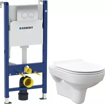 Комплект Унитаз подвесной STWORKI Хельсинки Clean On DPL EO slim 63429 безободковый + Система инсталляции для унитазов Geberit UP100 458.124.21.1S с