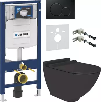 Комплект Унитаз подвесной STWORKI Rotenburg SWH52 безободковый + Система инсталляции для унитазов Geberit Duofix UP 320 111.300.00.5 + 115.770.DW.5