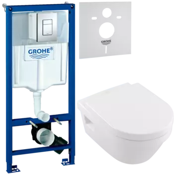 Комплект Унитаз подвесной Villeroy & Boch Omnia Architectura 5684HR01 + Инсталляция Grohe Rapid SL 38772001 3 в 1 с кнопкой смыва + Звукоизоляция 37131000