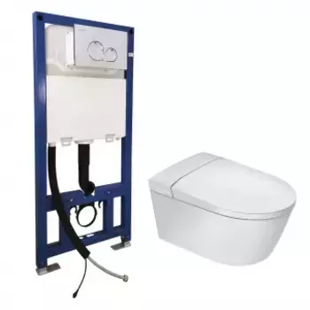 Комплект унитаза с инсталляцией Swedbe Smart белый с кнопкой смыва хром