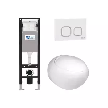 Комплект унитаза WeltWasser Jeckenbach 004 с инсталляцией AMBERG 350 белый, с сиденьем микролифт и клавишей смыва AMBERG RD-WT белый