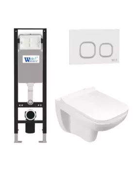 Комплект унитаза WeltWasser Kehlbach 004 с инсталляцией AMBERG 350 белый, с сиденьем микролифт и клавишей смыва AMBERG RD-WT белый