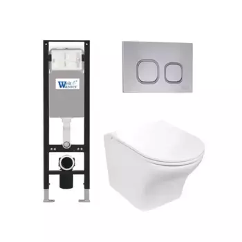 Комплект унитаза WeltWasser Odenbach 004 с инсталляцией AMBERG 350 белый, с сиденьем микролифт и клавишей смыва AMBERG RD-CR хром