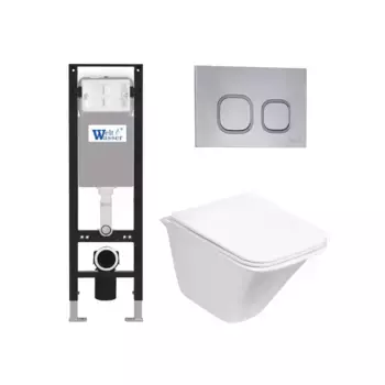 Комплект унитаза WeltWasser Rotbach 004 с инсталляцией AMBERG 350 белый, с сиденьем микролифт и клавишей смыва AMBERG RD-CR хром
