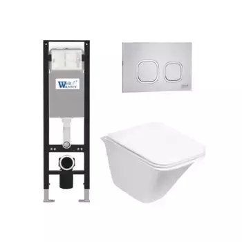 Комплект унитаза WeltWasser Rotbach 004 с инсталляцией AMBERG 350 белый, с сиденьем микролифт и клавишей смыва AMBERG RD-MT CR хром матовый