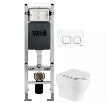Комплект унитаза WeltWasser Erlenbach 004 с инсталляцией AMBERG 350 ST белый, и клавишей смыва AMBERG RD-WT белый