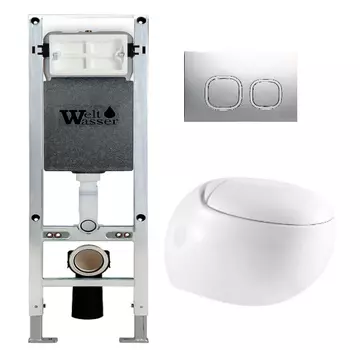 Комплект унитаза WeltWasser Jeckenbach 004 с инсталляцией AMBERG 350 ST белый, с сиденьем микролифт и клавишей смыва AMBERG RD-MR CR хром матовый