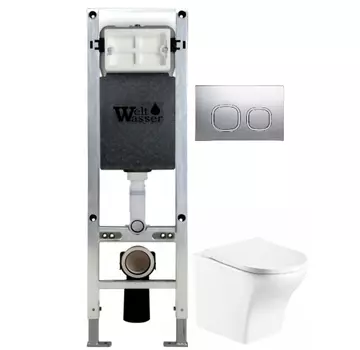 Комплект унитаза WeltWasser Odenbach 004 с инсталляцией AMBERG 350 ST белый, с сиденьем микролифт и клавишей смыва AMBERG RD-MT CR хром матовый