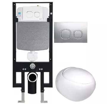 Комплект унитаза WeltWasser Jeckenbach 004 с инсталляцией AMBERG 497 белый, с сиденьем микролифт и клавишей смыва AMBERG RD-CR хром