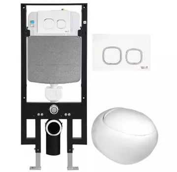 Комплект унитаза WeltWasser Jeckenbach 004 с инсталляцией AMBERG 497 белый, с сиденьем микролифт и клавишей смыва AMBERG RD-WT белый