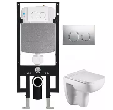 Комплект унитаза WeltWasser Kehlbach 004 с инсталляцией AMBERG 497 белый, с сиденьем микролифт и клавишей смыва AMBERG RD-MT CR хром матовый