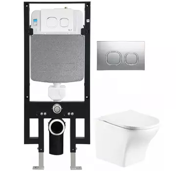 Комплект унитаза WeltWasser Odenbach 004 с инсталляцией AMBERG 497 белый, с сиденьем микролифт и клавишей смыва AMBERG RD-CR хром матовый