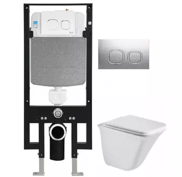 Комплект унитаза WeltWasser Rotbach 004 с инсталляцией AMBERG 497 белый, с сиденьем микролифт и клавишей смыва AMBERG RD-CR хром