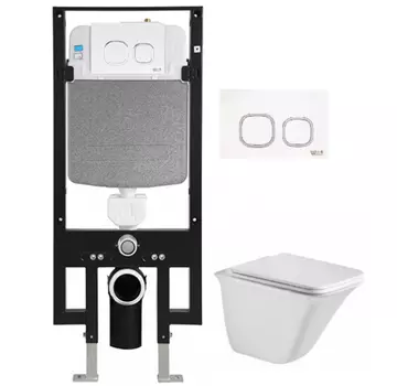 Комплект унитаза WeltWasser Rotbach 004 с инсталляцией AMBERG 497 белый, с сиденьем микролифт и клавишей смыва AMBERG RD-WT белый