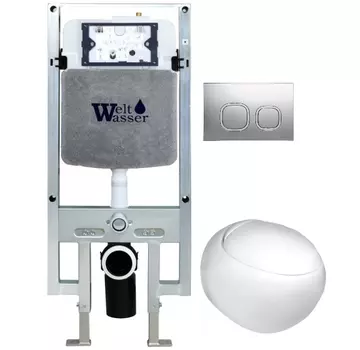 Комплект унитаза WeltWasser Jeckenbach 004 с инсталляцией AMBERG 497 ST белый, с сиденьем микролифт и клавишей смыва AMBERG RD-CR хром