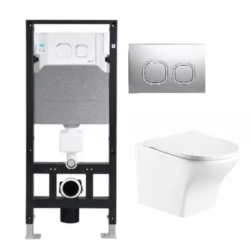 Комплект унитаза WeltWasser Odenbach 004 с инсталляцией AMBERG 506 белый, с сиденьем микролифт и клавишей смыва AMBERG RD-CR хром