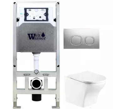 Комплект унитаза WeltWasser Odenbach 004 с инсталляцией AMBERG 506 ST белый, с сиденьем микролифт и клавишей смыва AMBERG RD-MT CR хром матовый