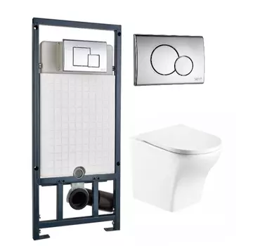 Комплект унитаза WeltWasser Odenbach 004 с инсталляцией MARBERG 507 белый, с сиденьем микролифт и клавишей смыва MAR 507 RD хром