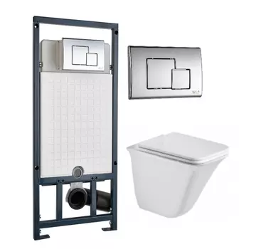 Комплект унитаза WeltWasser Rotbach 004 с инсталляцией MARBERG 507 белый, с сиденьем микролифт и клавишей смыва MAR 507 SE хром