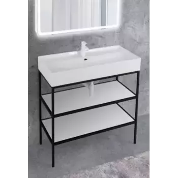 Консоль напольная Cezares Cadro 80х73 черная