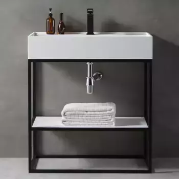 Консоль с раковиной Abber Stein 80 AS2630 белый матовый