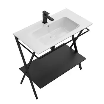 Консоль с раковиной напольная Kerama Marazzi Piano Next 85 черная матовая