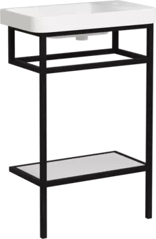 Консоль с раковиной STWORKI Эстфолл 55, черный муар 11054-KL